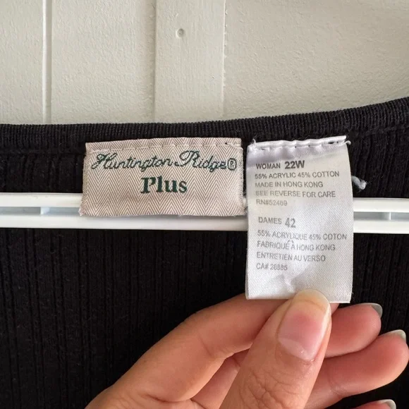 Black Ribbed Knit Top - Picture 2 of 5